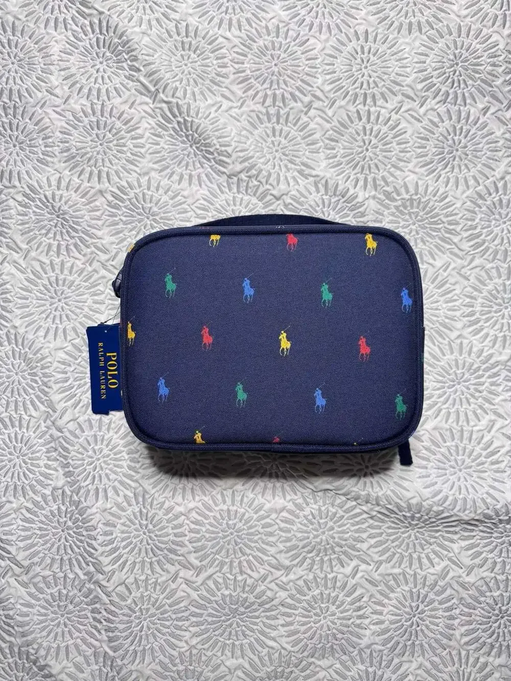 Polo Ralph Lauren All-Over Pony Insulated Lunch Tote Navy